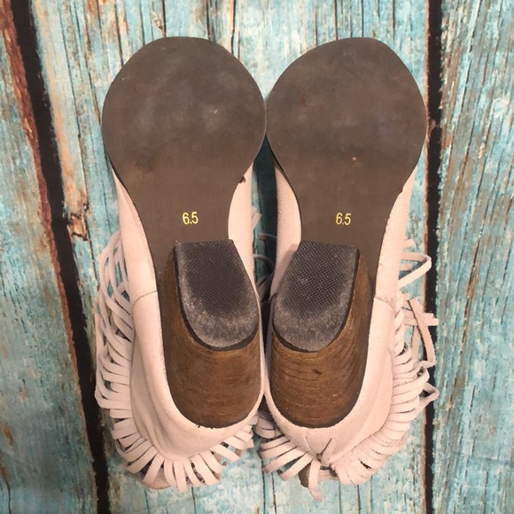 Very Volatile Genuine Suede Fringe Boho Booties - Picture 9 of 14